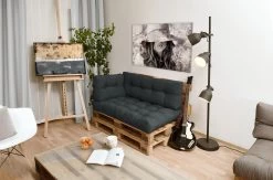 Beautissu Style – Palletkussen Set – 1x Zitkussen 120x80 Cm & 1x Rugkussen 120x40 Cm – Graphiet Grijs -Tuin Aanleg 1200x793 2
