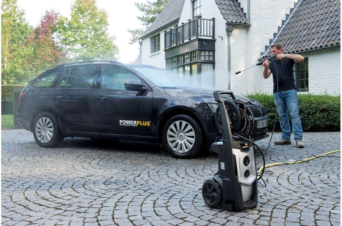 Powerplus POWXG90425 Hogedrukreiniger - 2500W - Max. 195 Bar - 468 L/h - Incl. 8m Slang, Terrasreiniger En Accessoires - Reiniger Voor Auto, Fiets En Meubelen 6 Powerplus POWXG90425 Hogedrukreiniger - 2500W - Max. 195 Bar - 468 L/h - Incl. 8m Slang, Terrasreiniger En Accessoires - Reiniger Voor Auto, Fiets En Meubelen - Afbeelding 4