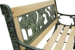 LIFA GARDEN Tuinbank Voor 2 Kinderen | Kinderbank Van Onbewerkt Hout En Ijzer | Nostalgische Tuinbank Met Jungle Afbeelding In De Rugleuning | Tuinbank Om Te Beitsen | 82 X 39 X 50 Cm -Tuin Aanleg 1200x799 5