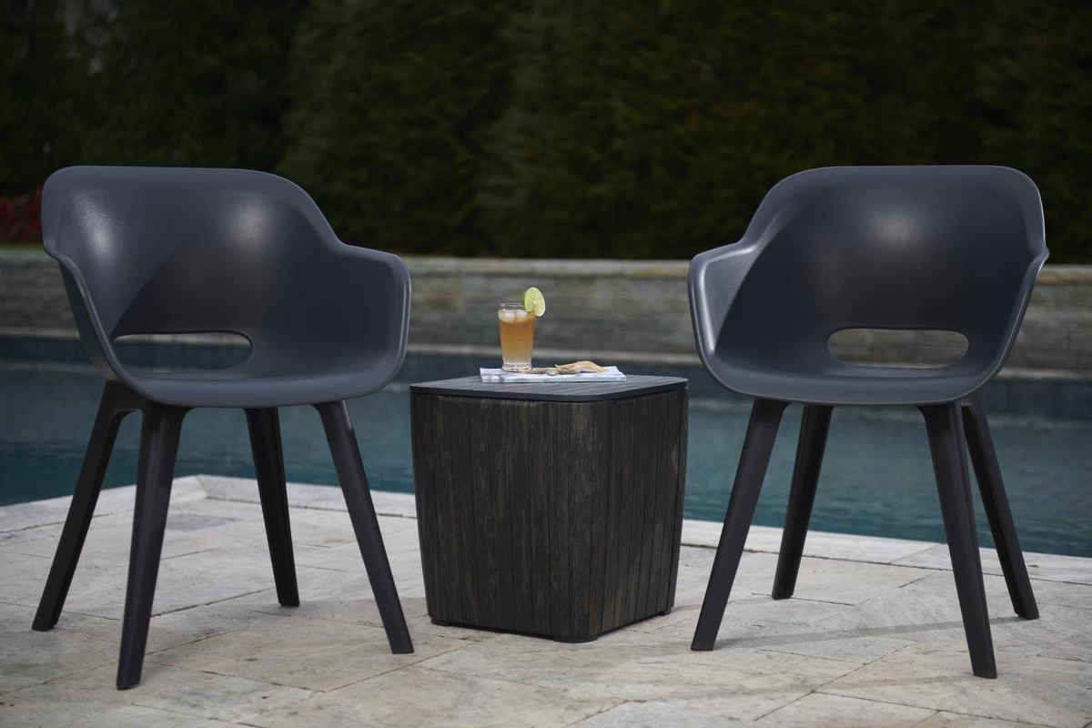 Allibert Akola Tuinstoelen - 2 Stuks -56,5x55x80cm - Donkergrijs 14 Allibert Akola Tuinstoelen - 2 Stuks -56,5x55x80cm - Donkergrijs - Afbeelding 12