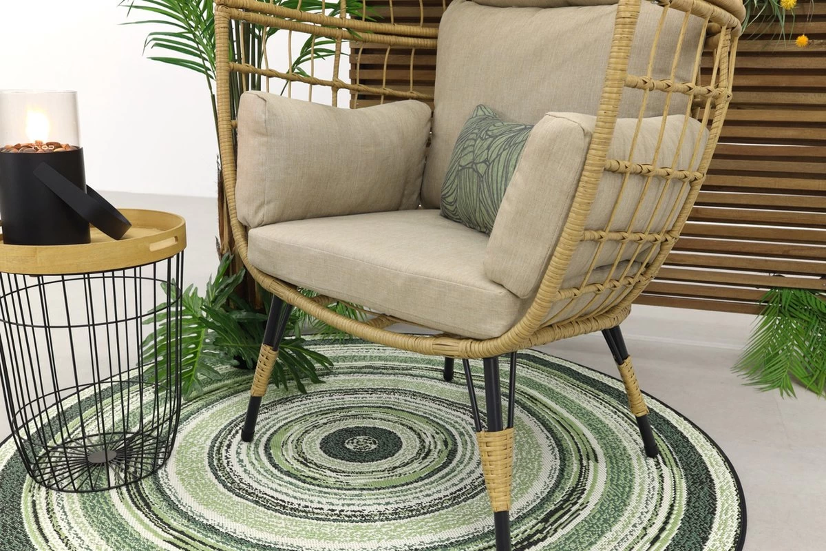 Lola Egg Relaxstoel - Natural Sand - Mand Stoel 16 Lola Egg Relaxstoel - Natural Sand - Mand Stoel - Afbeelding 14