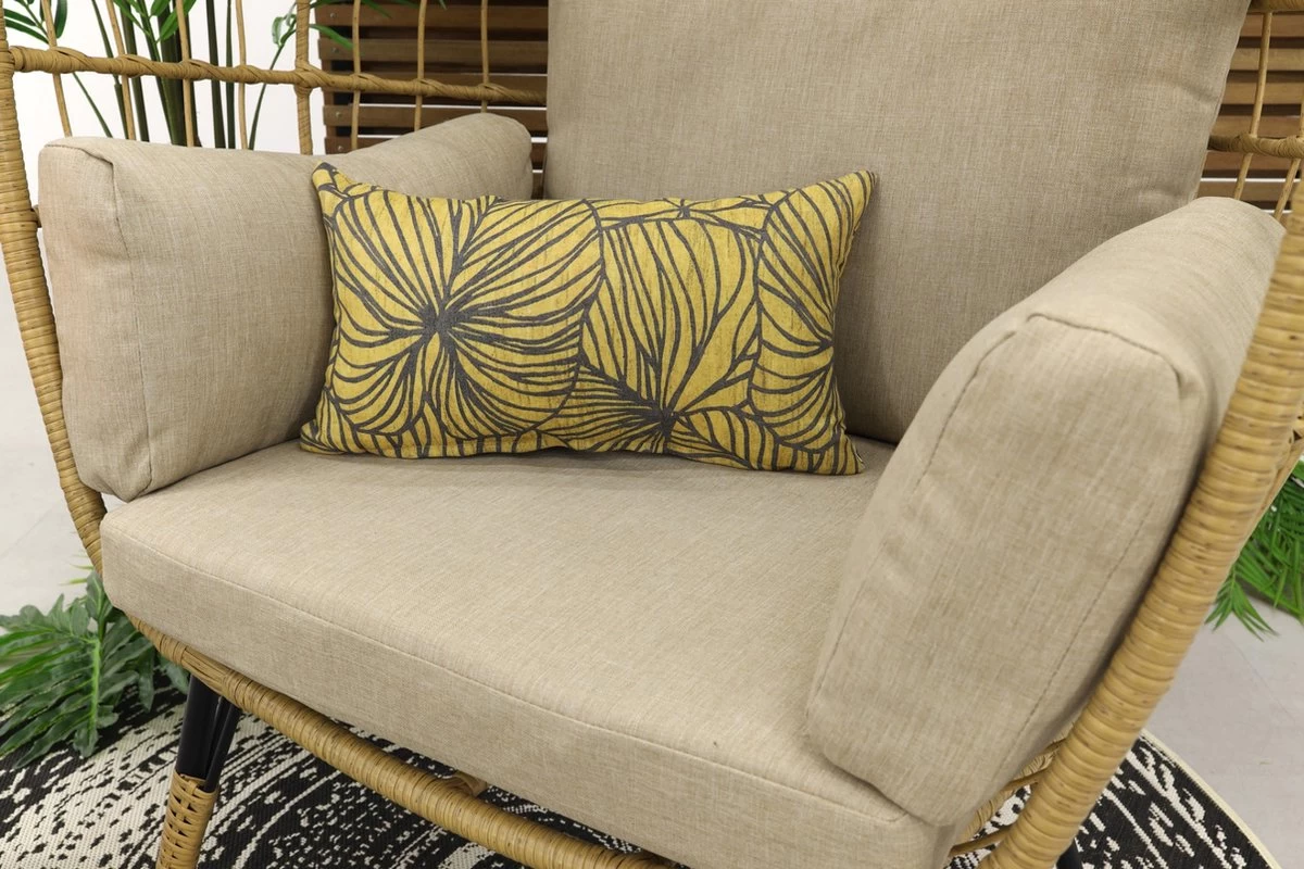 Lola Egg Relaxstoel - Natural Sand - Mand Stoel 22 Lola Egg Relaxstoel - Natural Sand - Mand Stoel - Afbeelding 20