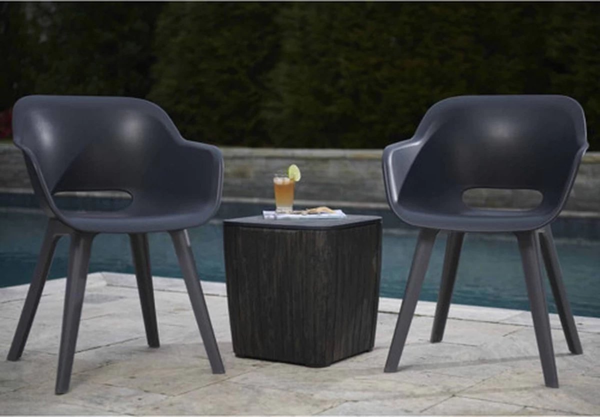 Allibert Akola Tuinstoelen - 2 Stuks -56,5x55x80cm - Donkergrijs 18 Allibert Akola Tuinstoelen - 2 Stuks -56,5x55x80cm - Donkergrijs - Afbeelding 16