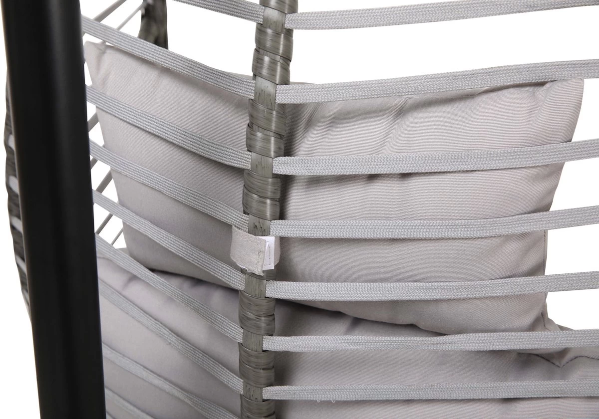 Pro Garden Lowander Hangstoel Egg 191x126x126- Schommelstoel Met Rattan Cocoon En Robuust Stalen Standaard Incl. Kussens - Volledig Inklapbaar - Lichtgrijs 10 Pro Garden Lowander Hangstoel Egg 191x126x126- Schommelstoel Met Rattan Cocoon En Robuust Stalen Standaard Incl. Kussens - Volledig Inklapbaar - Lichtgrijs - Afbeelding 8