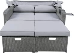 Polyrattan Patio Rieten Meubels Set Voor 2 Personen-Outdoor Rattan Sofa Set Met Intrekbare Luifel-lounge Bank-PE Rotan Loveseat Voor Achtertuin Veranda Tuin Zwembad Balkon-grijs -Tuin Aanleg 1200x867 2