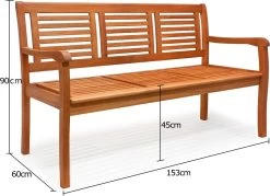 Casaria Tuinbank - FSC®-Gecertificeerd Eucalyptushout - 153cm Bruin 19 Casaria Tuinbank - FSC®-Gecertificeerd Eucalyptushout - 153cm Bruin -Tuin Aanleg 1200x872