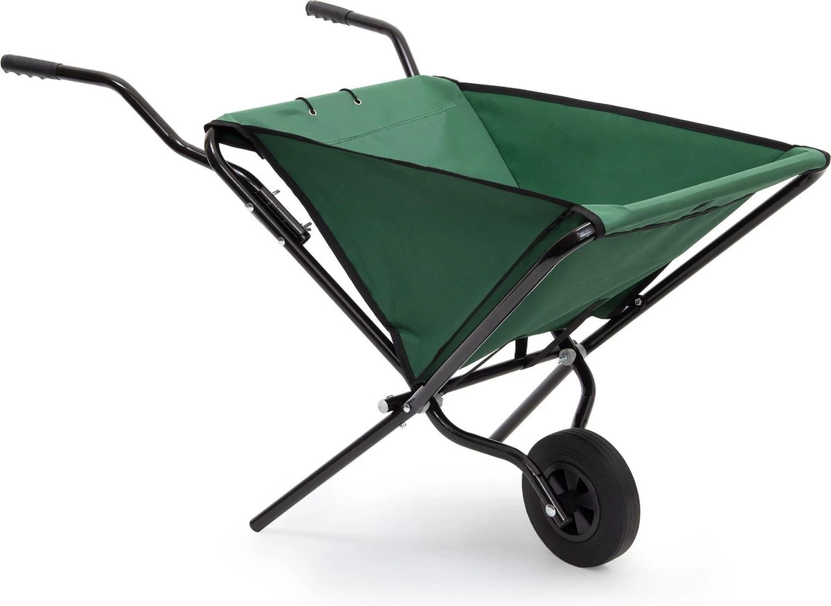 Relaxdays Kruiwagen Opvouwbaar - Inklapbare Tuinwagen - Vouwkruiwagen - Groen - 50 L 3 Relaxdays Kruiwagen Opvouwbaar - Inklapbare Tuinwagen - Vouwkruiwagen - Groen - 50 L