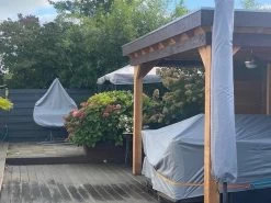 COVER UP HOC - Diamond Hoes Tuinmeubelen- 250x250x90 Cm - Tuinset Beschermhoes Waterdicht Met Stormbanden, Trekkoord En Afwaterings HOCCIE - Zilvergrijze Hoes Tuinmeubels -Tuin Aanleg 1200x900 5