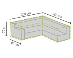 Weersbestendige Beschermhoes Voor Hoekbank | 250/90 X 250/90 X 70 Cm (L-vorm) - Tuinbank / L-Vorm -Waterdicht - Grijs -Tuin Aanleg 1200x960 9