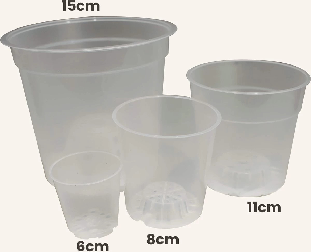 Sybotanica Aroid / Orchidee Plantenpot - 8cm - Doorzichtig - 5x 3 Sybotanica Aroid / Orchidee Plantenpot - 8cm - Doorzichtig - 5x