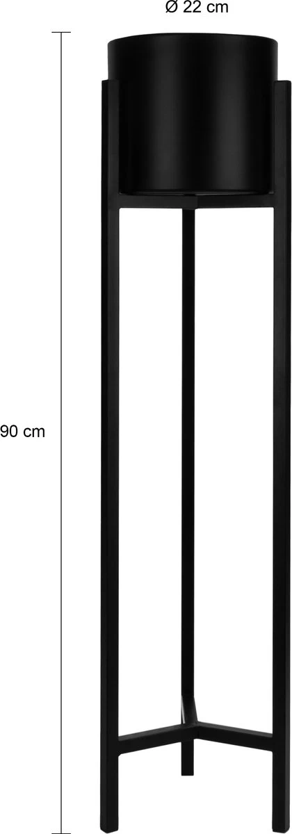 QUVIO Plantenstandaard Inclusief Pot - Staande Plantenbak - Metaal - Plantenbak - Plantenhouders - Planten Zuilen - Voor Buiten - Bloempot - 22 X 22 X 90 Cm - Zwart 6 QUVIO Plantenstandaard Inclusief Pot - Staande Plantenbak - Metaal - Plantenbak - Plantenhouders - Planten Zuilen - Voor Buiten - Bloempot - 22 X 22 X 90 Cm - Zwart - Afbeelding 5