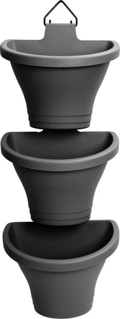 Elho Corsica Vertical Forest 24 - Bloempot Voor Balkonbuiten - Ø 26.7 X H 29.7 Cm - Zwart/Antraciet -Tuin Aanleg 452x1200 1