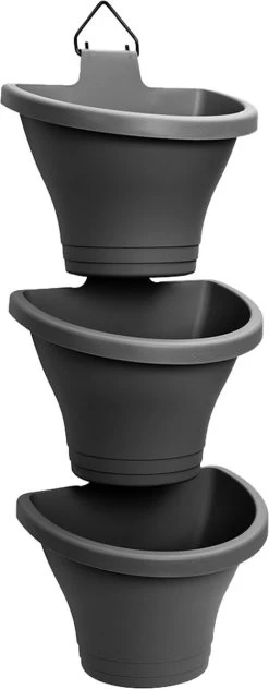 Elho Corsica Vertical Forest 24 - Bloempot Voor Balkonbuiten - Ø 26.7 X H 29.7 Cm - Zwart/Antraciet -Tuin Aanleg 469x1200 1