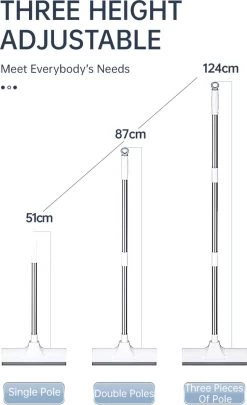 Synx Tools Luiwagen Borstel 2-in-1 Trekker - Badkamer Borstel Vloertrekker Met Steel Schrobborstel - Harde Borstelharen - Vloerwisser Badkamer - Met Telescopische Steel -Tuin Aanleg 732x1200 2