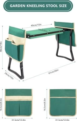 Uten - Kniebankje Tuin - Knie Steun - Tuinkruk Inklapbaar - Kniesteun Tuinieren - Kniekussen - Tot 150 Kg - Groen -Tuin Aanleg 763x1200