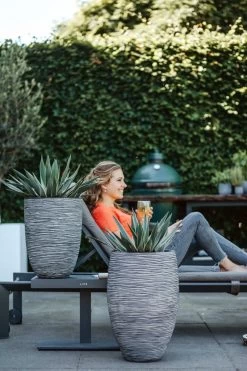 Capi Europe - Vaas Elegant Deluxe Rib NL - 40x60 - Antraciet - Voor Binnen En Buiten - KOFZ1131 -Tuin Aanleg 800x1200 189