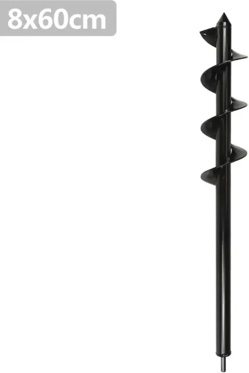 Merkloos Grondboor - Grondboor Voor Boormachine - Bollenplanter - Palenboor - Boor - Tuin - 60 Cm - 8 CM 3 Merkloos Grondboor - Grondboor Voor Boormachine - Bollenplanter - Palenboor - Boor - Tuin - 60 Cm - 8 CM