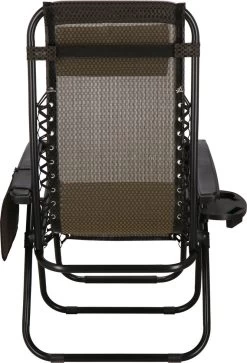 Springos Tuinstoel | Ligstoel | Opvouwbaar | Verstelbaar | Ergonomische Hoofdsteun | Bruin / Zwart -Tuin Aanleg 816x1200