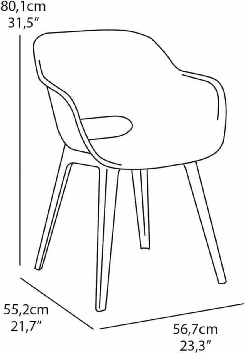 Allibert Akola Tuinstoelen - 2 Stuks -56,5x55x80cm - Donkergrijs 8 Allibert Akola Tuinstoelen - 2 Stuks -56,5x55x80cm - Donkergrijs - Afbeelding 6