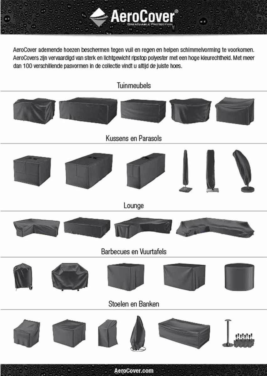 Aerocover Loungesethoes - L-vorm - L 255 X L 255 X B 100 X H 70 Cm 5 Aerocover Loungesethoes - L-vorm - L 255 X L 255 X B 100 X H 70 Cm - Afbeelding 3
