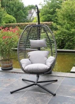 Lowander Egg Hangstoel Cocoon - Voor Binnen & Buiten - Met Standaard - Incl. Kussens -Tuin Aanleg 862x1200 1