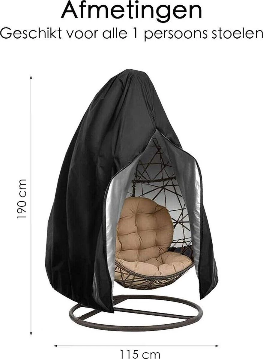 Beschermhoes Hangstoel Egg - Waterproof - Universeel Model - Hoes Van Egg Chair - Waterdichte Beschermer Voor Egg Stoel Met Standaard 6 Beschermhoes Hangstoel Egg - Waterproof - Universeel Model - Hoes Van Egg Chair - Waterdichte Beschermer Voor Egg Stoel Met Standaard - Afbeelding 4