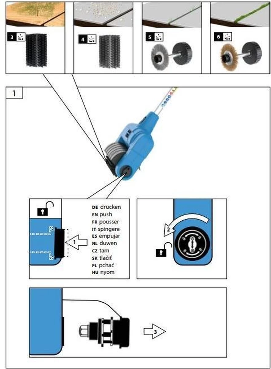 Güde Elektrische Oppervlakte- En Voegenreiniger - MET Telescopische Stang & 4 Voegenborstels - GUB 500 9 Güde Elektrische Oppervlakte- En Voegenreiniger - MET Telescopische Stang & 4 Voegenborstels - GUB 500 - Afbeelding 7