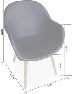 Alice's Garden Kuipstoelen CELEBES - Set Van 4 - Acacia En Kunststof - Grijs -Tuin Aanleg 918x1200