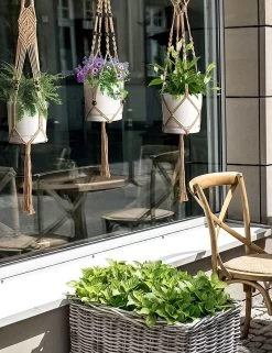 5 Stuks Jute Macrame Plantenhangers - Boho Handgeweven Katoen Hangpot Voor Binnen/Buiten - Hangende Bloempot Met Kralen - Macramé Touw/Koord Hangplant Houder - Bohemian Wandhanger Decoratie - Plant Hanger - Verticale Tuin Bloempothouder Planthanger -Tuin Aanleg 923x1200 6