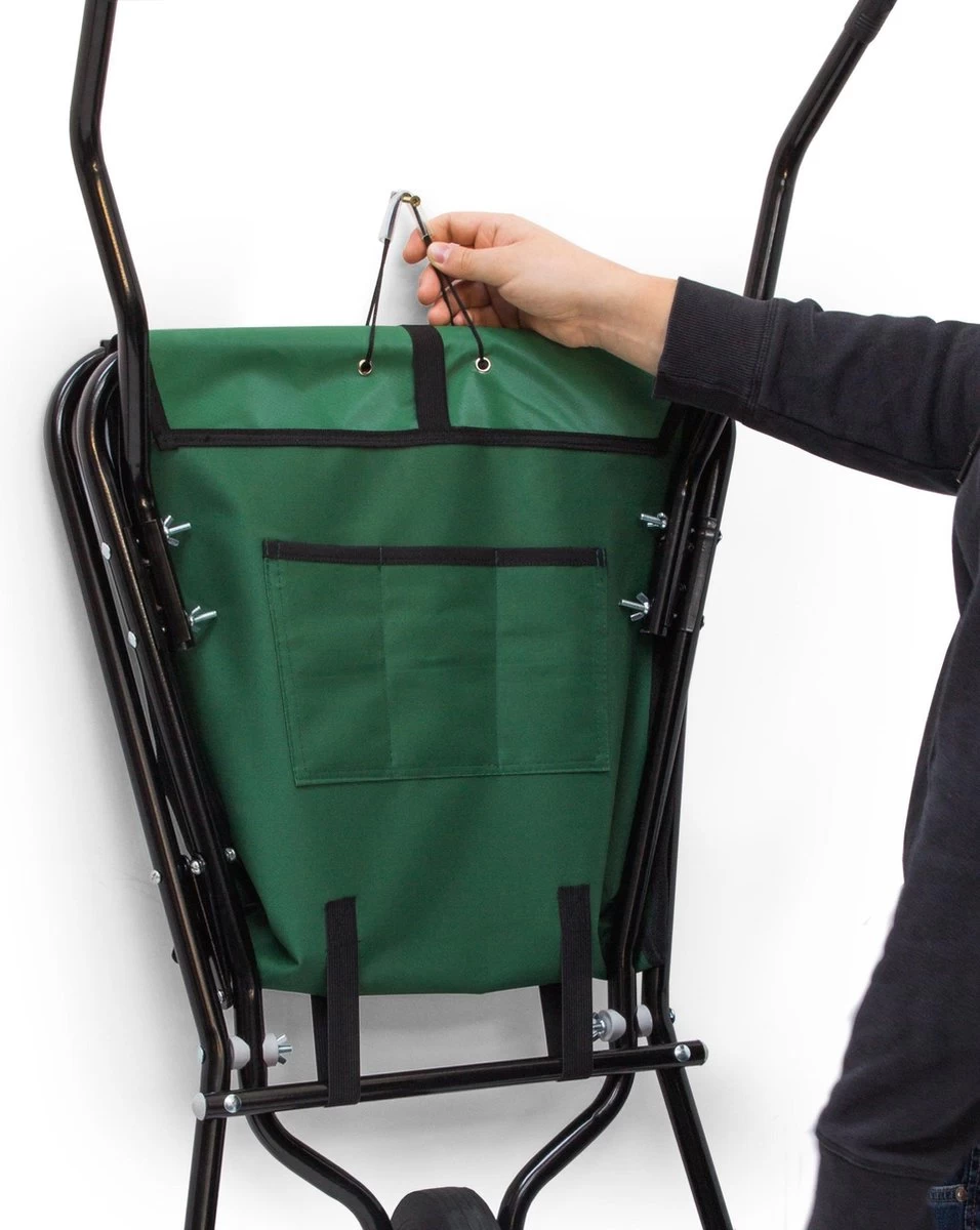 Relaxdays Kruiwagen Opvouwbaar - Inklapbare Tuinwagen - Vouwkruiwagen - Groen - 50 L 4 Relaxdays Kruiwagen Opvouwbaar - Inklapbare Tuinwagen - Vouwkruiwagen - Groen - 50 L - Afbeelding 2