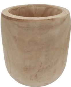 Mica Decorations Pia Bloempot - H31 X Ø31 Cm - Paulownia Hout - Lichtbruin -Tuin Aanleg 983x1200 2