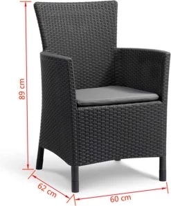 Allibert Iowa Tuinstoel - 60x62x89cm – Grafiet -Tuin Aanleg 996x1200